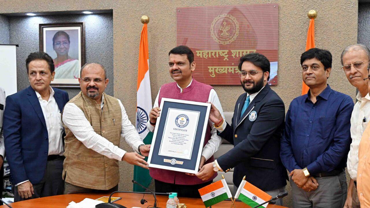 नागपुरात कामठी मार्गावरील मेट्रोच्या डबल डेकर उड्डाणपुलाची गिनिज बुक ऑफ वर्ल्ड रेकॉर्डमध्ये दखल