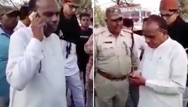 VIDEO: चालान काटने पर पुलिस को कांग्रेस विधायक की धमकी, ‘तबादला करा दूंगा’