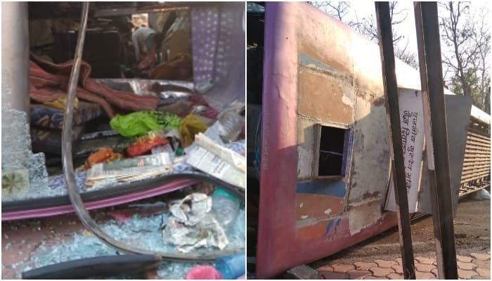 MP में दर्दनाक हादसा : तीर्थयात्रियों की बस पलटी, 2 की मौत, कई घायल, क्रेन से निकलने पड़े शव