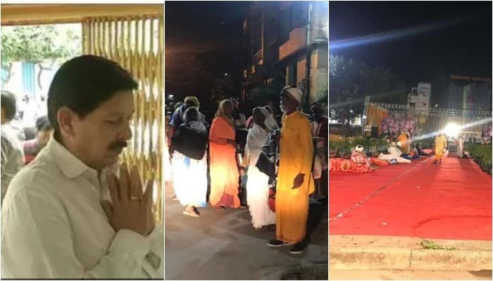 BJP विधायक पर भड़के साधु-संत, जमकर हंगामा, धरने पर बैठे