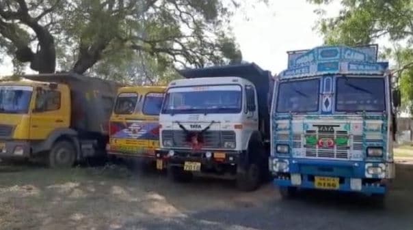 मंत्री की सूचना के बाद बड़ी कार्रवाई से रेत माफिया में हड़कंप, 45 ट्रक जब्त