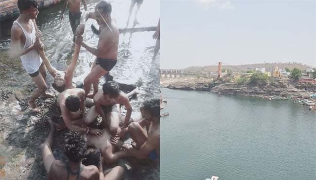 नर्मदा नदी में डूबने से दो युवकों की मौत, तीन को बचाया