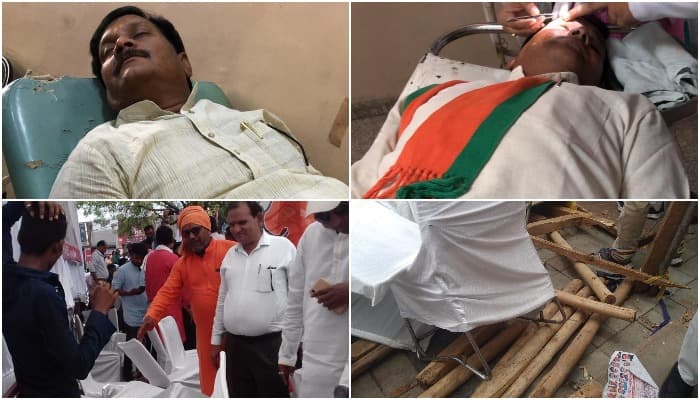 INDORE: भाजपा की किसान आक्रोश रैली का मंच गिरा, विधायकों समेत कई नेता घायल