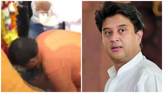 मंत्री तोमर की चरण वंदना से सिंधिया नाराज, कहा- ‘मुझे इससे ख़ुशी नहीं, दुःख हुआ’