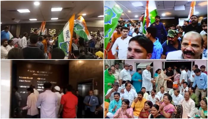 इंदौर: बजट सत्र में घुसे कांग्रेस कार्यकर्ता, जमकर हंगामा, मेयर समेत भाजपाइयों का थाने के बाहर धरना