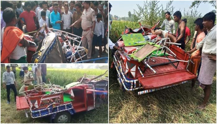 अ़ॉटो को रौंदते हुए निकल गया ट्रक, 6 की दर्दनाक मौत, कड़ी मशक्कत से बाहर निकले शव