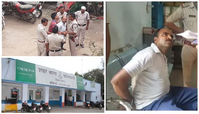 VIDEO : नए आरक्षक का थाने में हाई वोल्टेज ड्रामा, पथराव, सुबेदार से की गाली गलौज