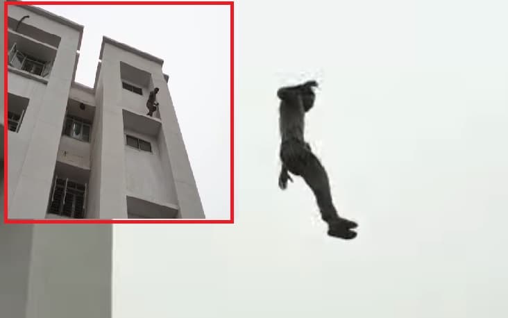 VIDEO: अस्पताल की तीसरी मंजिल से कूद गया मरीज, मचा हड़कंप