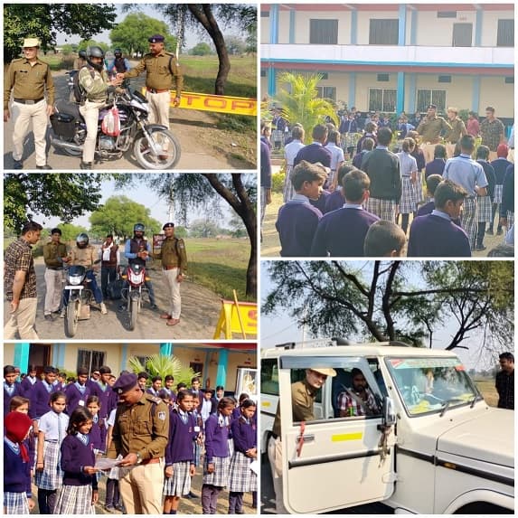 फूल देकर कहा, नियमों का पालन कर चलाएं वाहन
