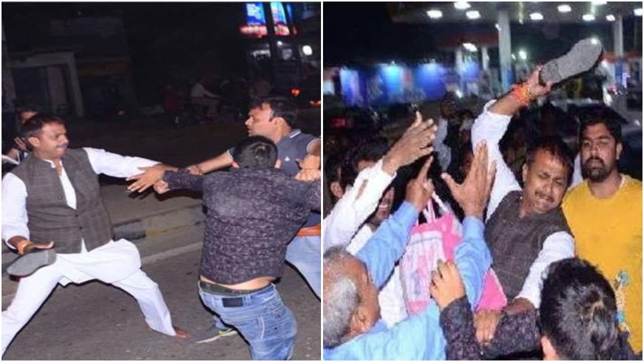 स्वागत से पहले आपस में भिड़े नेता, जमकर हुई जूतेबाजी, वीडियो वायरल