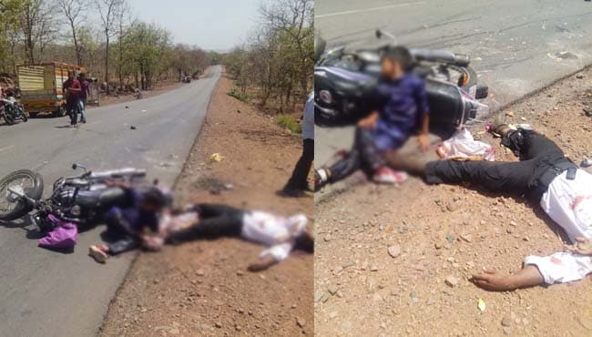 दर्दनाक हादसा: बाइक सवार दम्पति और बेटे की मौत, बेटी गंभीर घायल