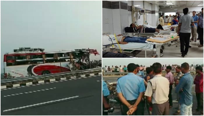 भीषण सड़क हादसा : ट्रक और बस की जोरदार भिड़ंत, 7 की मौत, 34 घायल, क्रेन से निकालने पड़े शव
