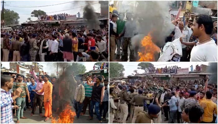 VIDEO : अपहृत बच्चों की हत्या के बाद चित्रकूट में तनाव, तोड़फोड़, आगजनी, भारी पुलिस बल तैनात