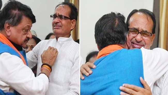 कैलाश के गले लगकर भावुक हुए शिवराज, सीएम समेत कई नेता सांत्वना देने पहुंचे