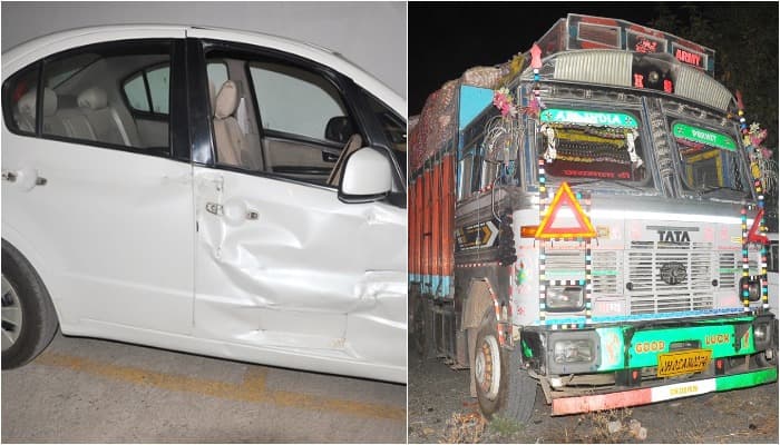 ACCIDENT : ADG मधुकुमार की कार को ट्रक ने मारी टक्कर, बाल-बाल बचे