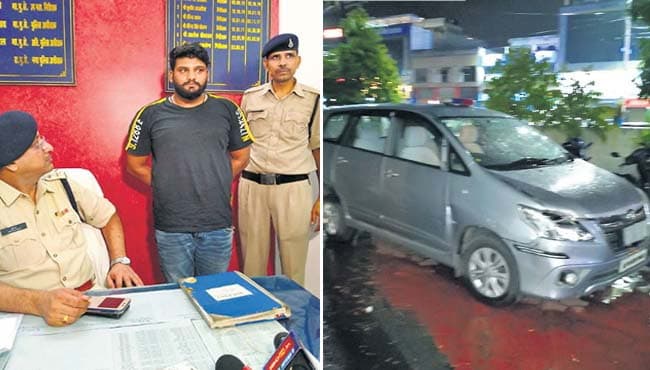 डीआईजी की कार को ठोकने वाला निकला कुख्यात अपराधी, कई मामले हैं दर्ज