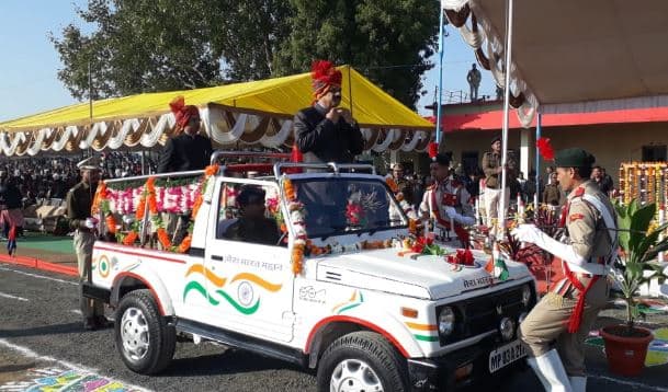 दमोह में राजस्व और परिवहन मंत्री गोविंद सिंह राजपूत ने किया ध्वजारोहण