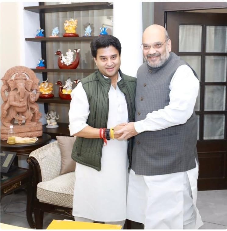 सिंधिया ने शुरू किया बीजेपी नेताओं से मिलने का सिलसिला, अमित शाह और राजनाथ से की मुलाकात