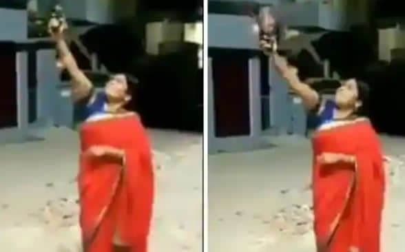 दीये जलाने के बाद BJP नेत्री ने किए हवाई फायर, VIDEO VIRAL, पार्टी ने पद से हटाया,