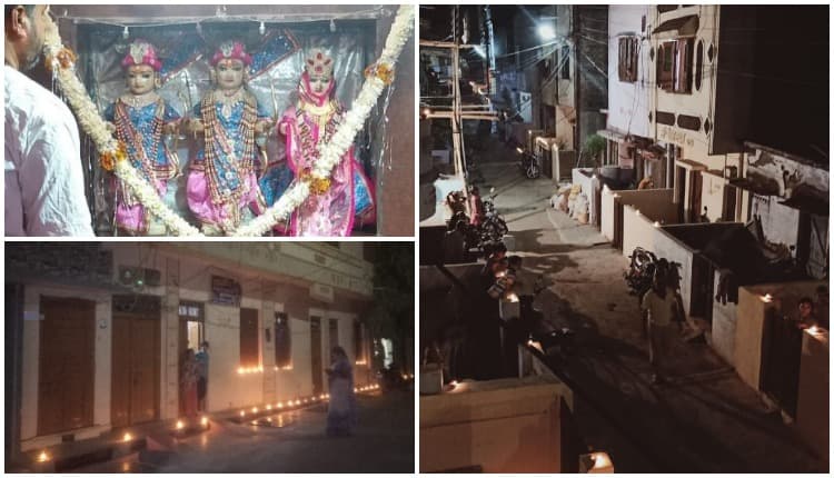 लॉक डाउन में मंदिर बंद, लोगों ने दीप लगाकर मनाई राम नवमी