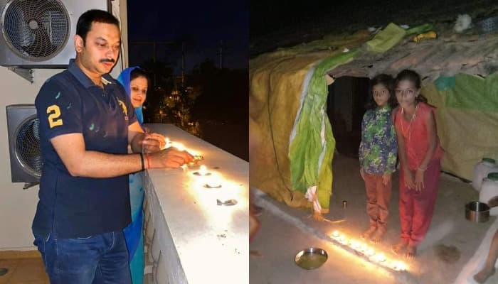 मोदी के आह्नान पर इस कांग्रेस MLA ने भी जलाए दीप, गरीब बस्तियों में जगमगाई रोशनी