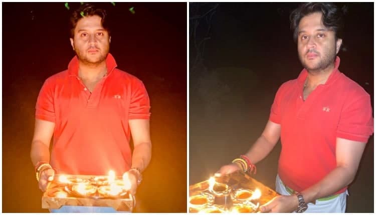 सिंधिया ने दीप जलाकर लिया कोरोना को हराने का संकल्प, देखिये वीडियो