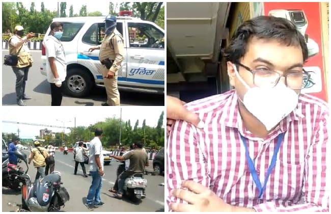 इंदौर में सड़क हादसा, बाल-बाल बचे डॉक्टर