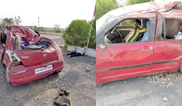 तेज रफ़्तार कार हवा में उछलते हुए पेट्रोल पंप में जा घुसी, दो की मौत