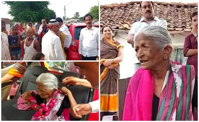 मुस्लिम परिवार में रही 90 वर्षीय पंचु बाई को मिला खोया परिवार, चालीस साल बाद गांव से विदा 