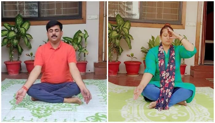 पत्नी संग BJP विधायक ने किया योग, सोशल मीडिया पर तस्वीरें की शेयर