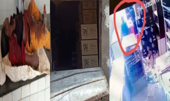 शराब दुकान में चोरी करने गए युवक को मारी गोली, घटना सीसीटीवी में कैद।