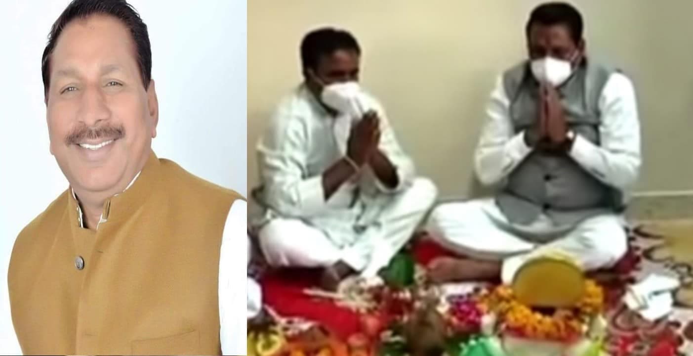 पूजा अर्चना के बाद बोले मंत्री, ‘कांग्रेस के कर्म खराब, जनता कांग्रेस को पानी पिला-पिलाकर भगा देगी