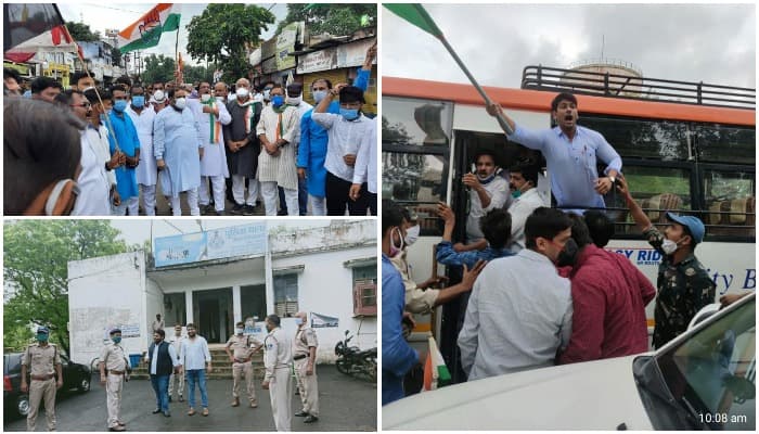 कांग्रेस नेताओं को पुलिस ने किया गिरफ्तार, CM के कार्यक्रम में डाल सकते थे बाधा, धरने की है घोषणा