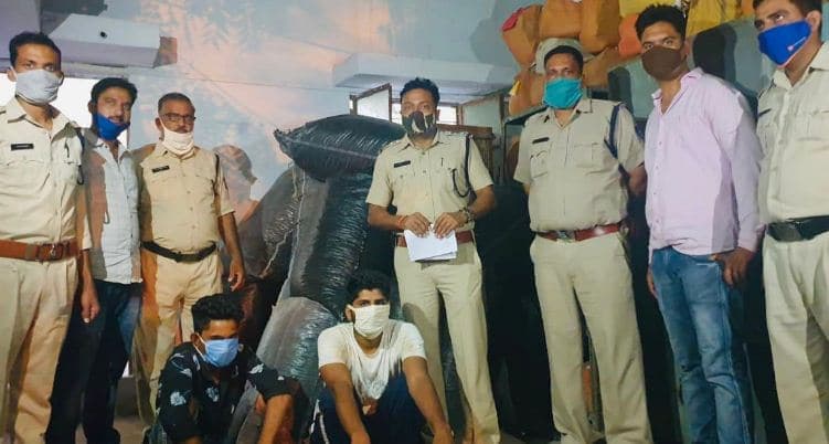 प्याज के कट्टो में छुपा कर ले जा रहे थे आठ लाख का डोडा चुरा, दो गिरफ्तार