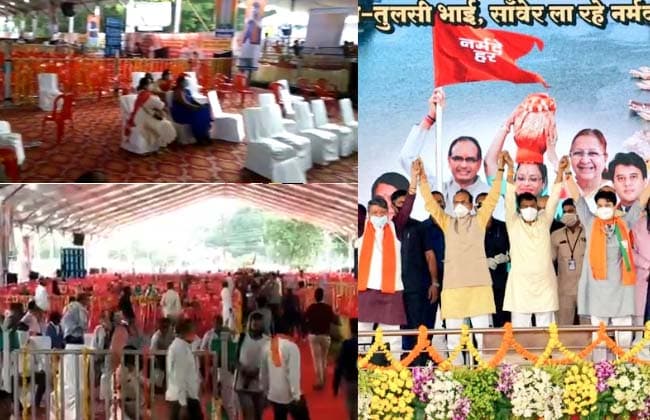 शिवराज और सिंधिया की सभा में खाली कुर्सी का वीडियो वायरल, कांग्रेस ने साधा निशाना