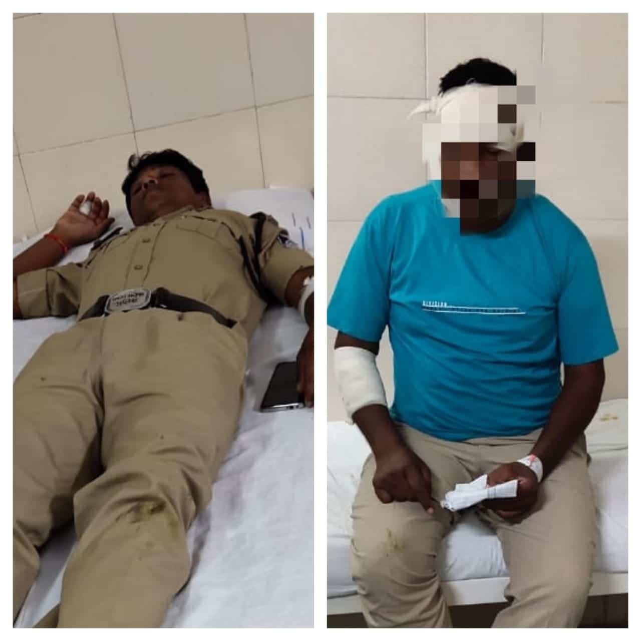 पुलिस टीम पर गांववालों ने किया हमला, थाना प्रभारी गंभीर
