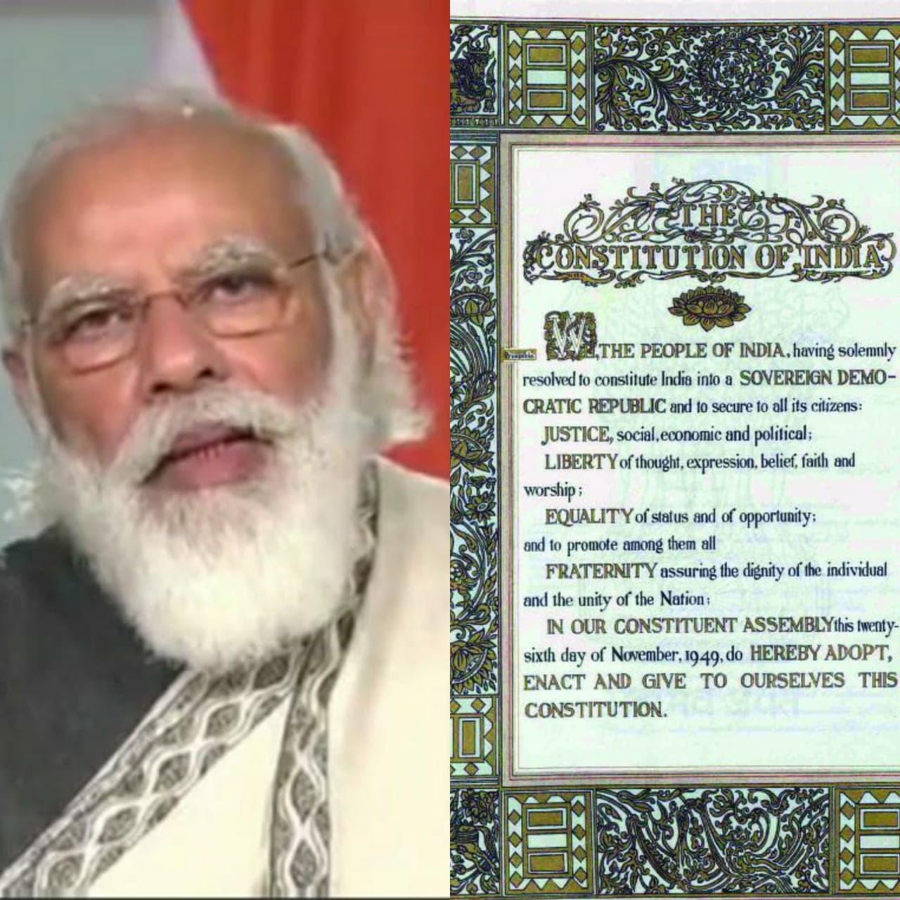 संविधान दिवस पर पीएम ने कहा नागरिक काआत्मसम्मान,आत्मविश्वास बढ़े,ये संविधान की भी अपेक्षा 