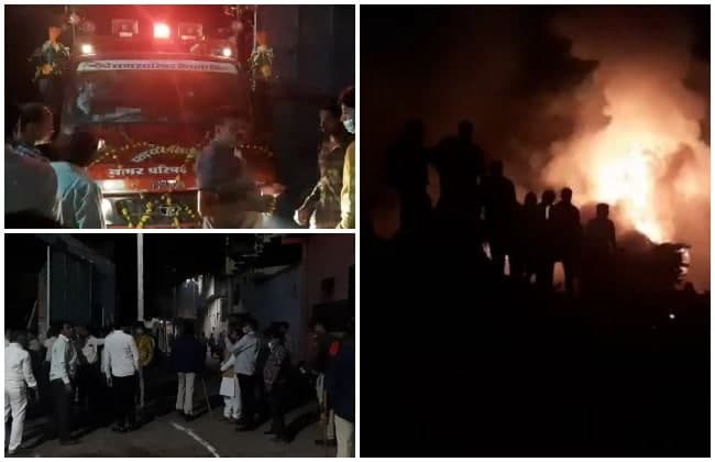 शहर के बीचोबीच लकड़ी के गोदाम में लगी आग, फायर ब्रिगेड मौके पर