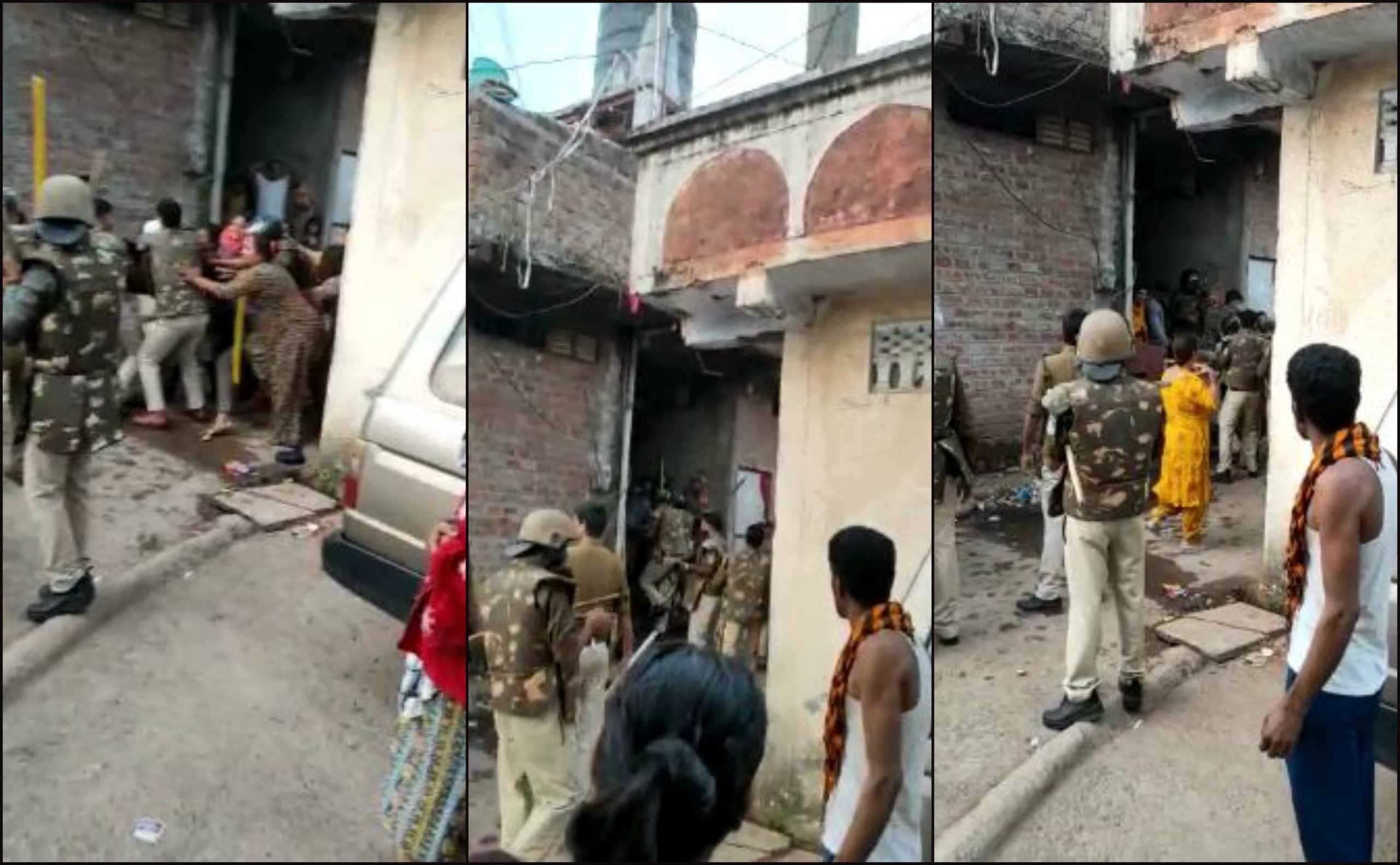 लूट के आरोपी पकड़ने गई पुलिस पर लोगों ने किया हमला, देखें वीडियो