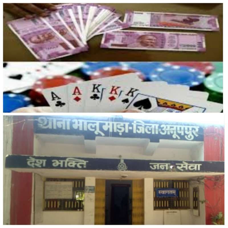 दो स्थानों पर जुआरियों पर कार्रवाई, पुलिस ने नगदी और ताश के पत्ते जब्त किए