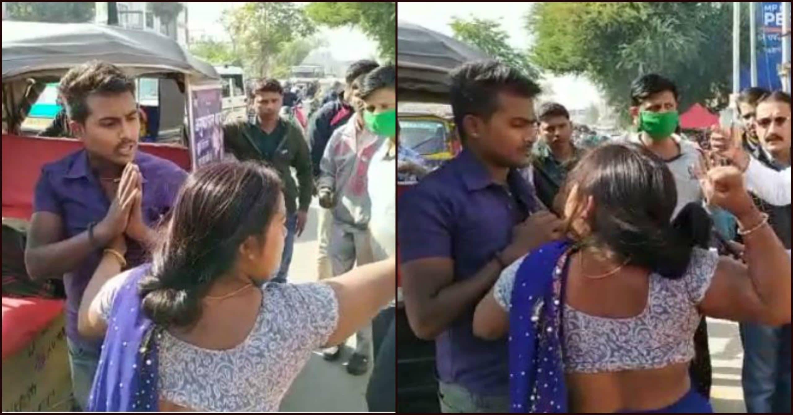पति पर आई आंच, तो पत्नी बन गई काली, ऑटो चालक की लगा दी क्लास, देखें वीडियो