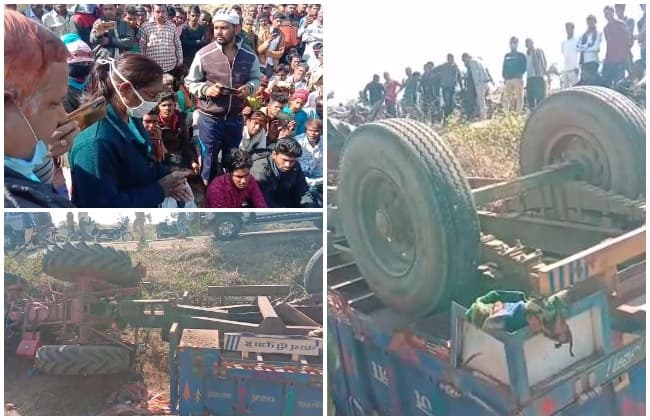 बड़ा हादसा: ट्रैक्टर ट्राली की भिड़ंत में तीन मजदूरों की मौत, 30 घायल