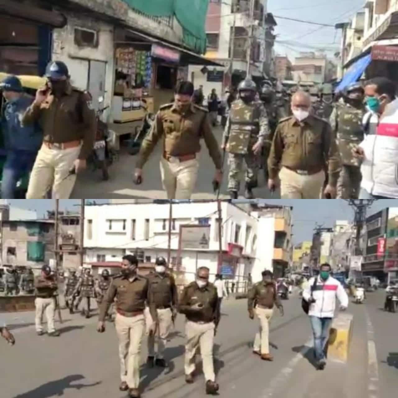 Ujjain : पुलिस ने निकाला फ्लैग मार्च,  अफवाह फैलाने पर होगी रासुका की कार्रवाई