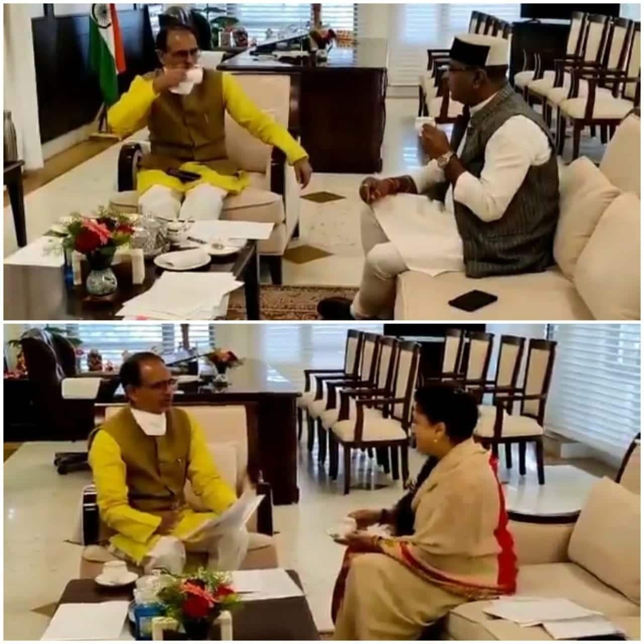 चाय पर चर्चा: CM शिवराज को दो मंत्रियों ने बताई विभाग की प्रोग्रेस रिपोर्ट 