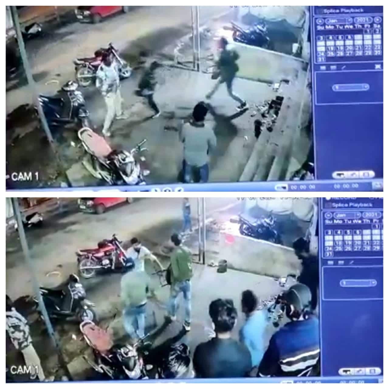 पुलिस की कैप पहन बदमाशों ने लूट की वारदात को दिया अंजाम, सीसीटीवी में कैद घटना