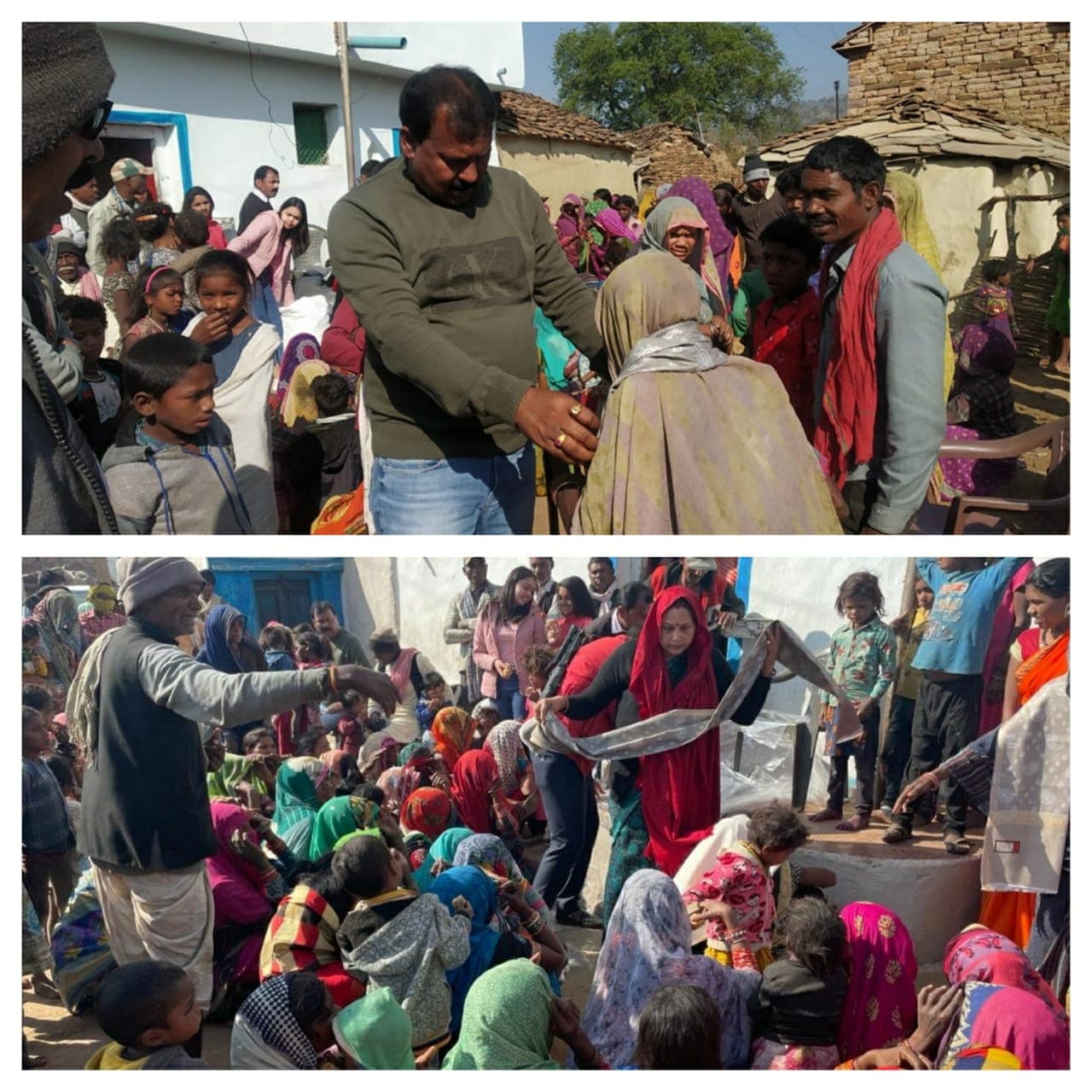 आदिवासियों के बीच परिवार सहित पहुंचे विधायक, महिलाओं को बांटी शॉल