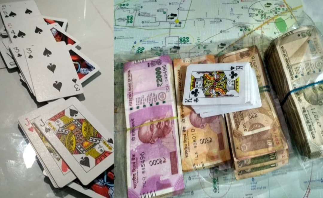 जुआ खेल रहे 9 व्यपारियों के कब्जे से मुरैना पुलिस ने 3 लाख 53 हज़ार रुपए किए बरामद