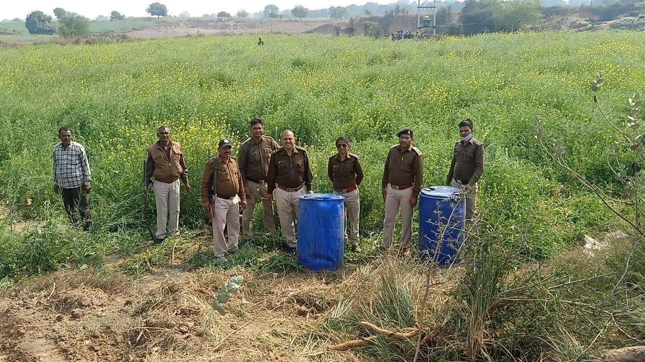 कंजरो के ठिकानों पर लगातार दबिश, 25 लाख की शराब और सामग्री जब्त 