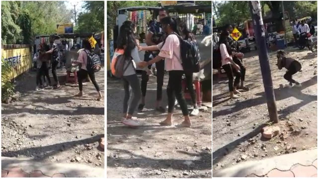 Indore News : सड़क पर आपस में भिड़ी लड़कियां, जमकर हुई हाथापाई, VIDEO VIRAL
