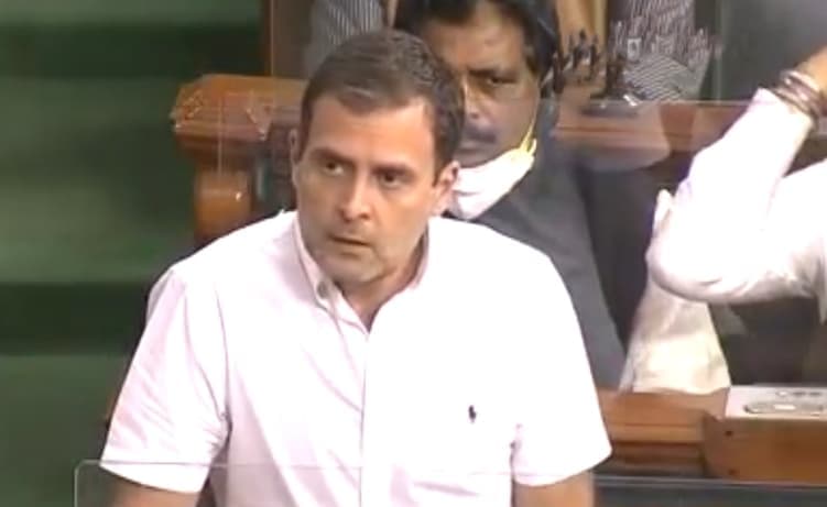 संसद में राहुल गांधी का तंज, कहा- हम दो हमारे दो की है सरकार